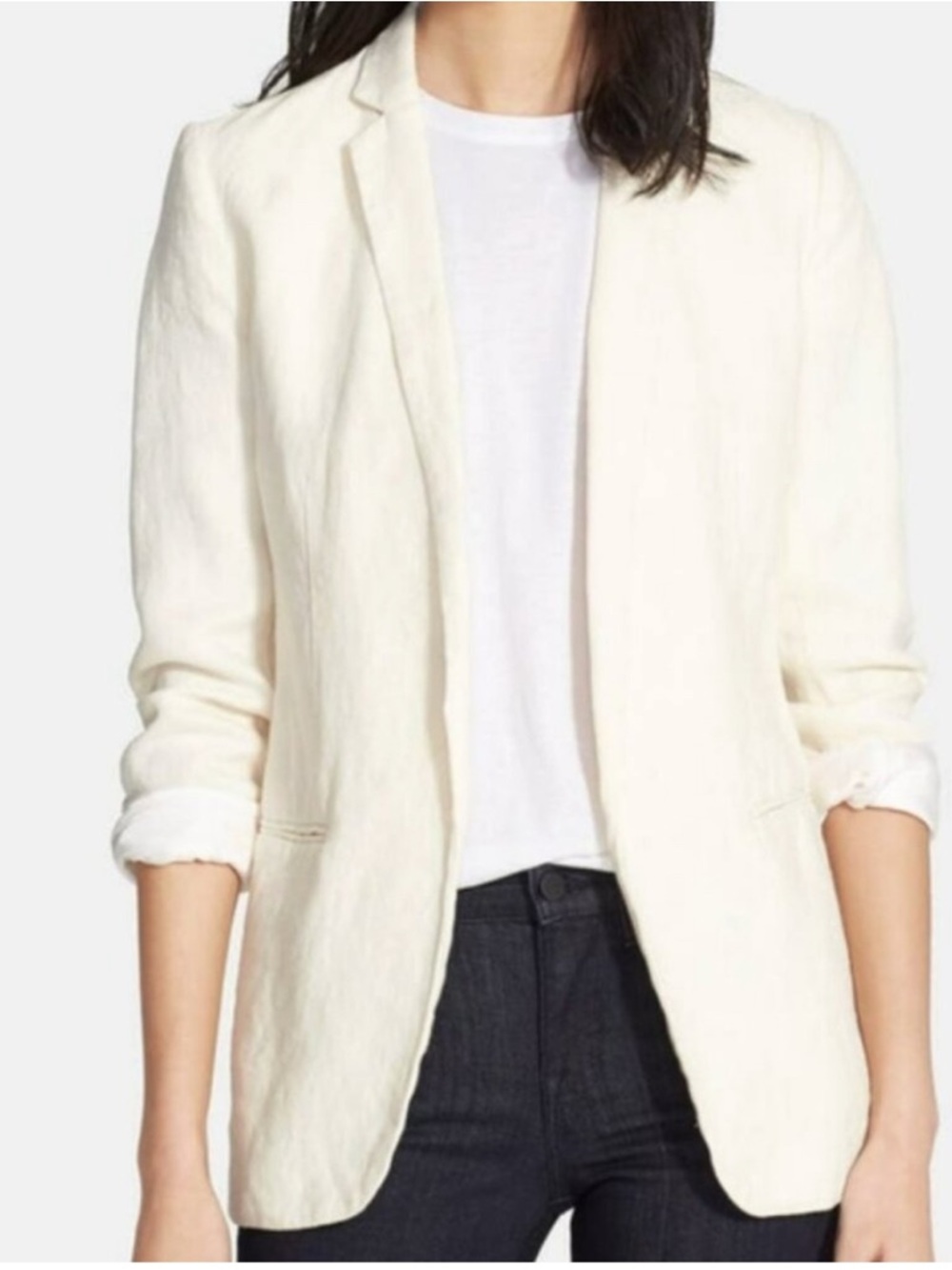 AYR Womens Cream Linen Summer Casual Blazer GUC Size 4